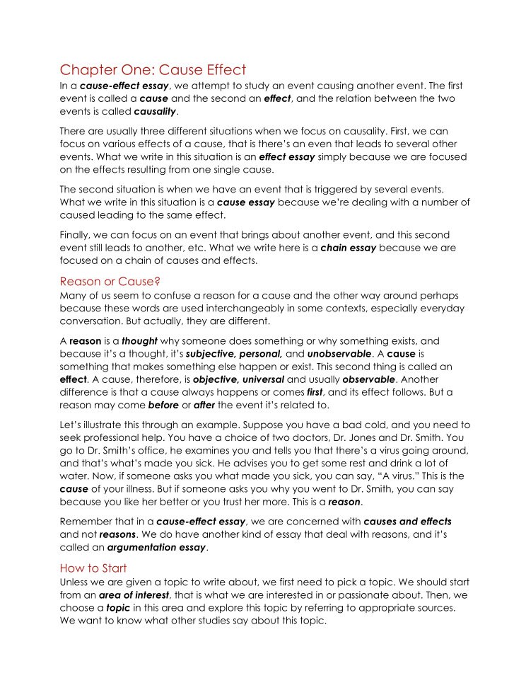 Cause Effect Essay/short and Sweet Guide to Cause Effect Writing - Etsy