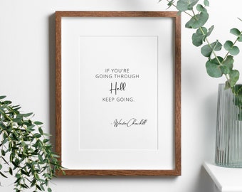 Winston Churchill Quote Print, Motivational Wall Art (Digital Download)