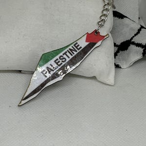 Palestinian Flag Wooden Keychain
