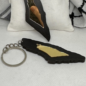 Palestinian Wood Map Keychain
