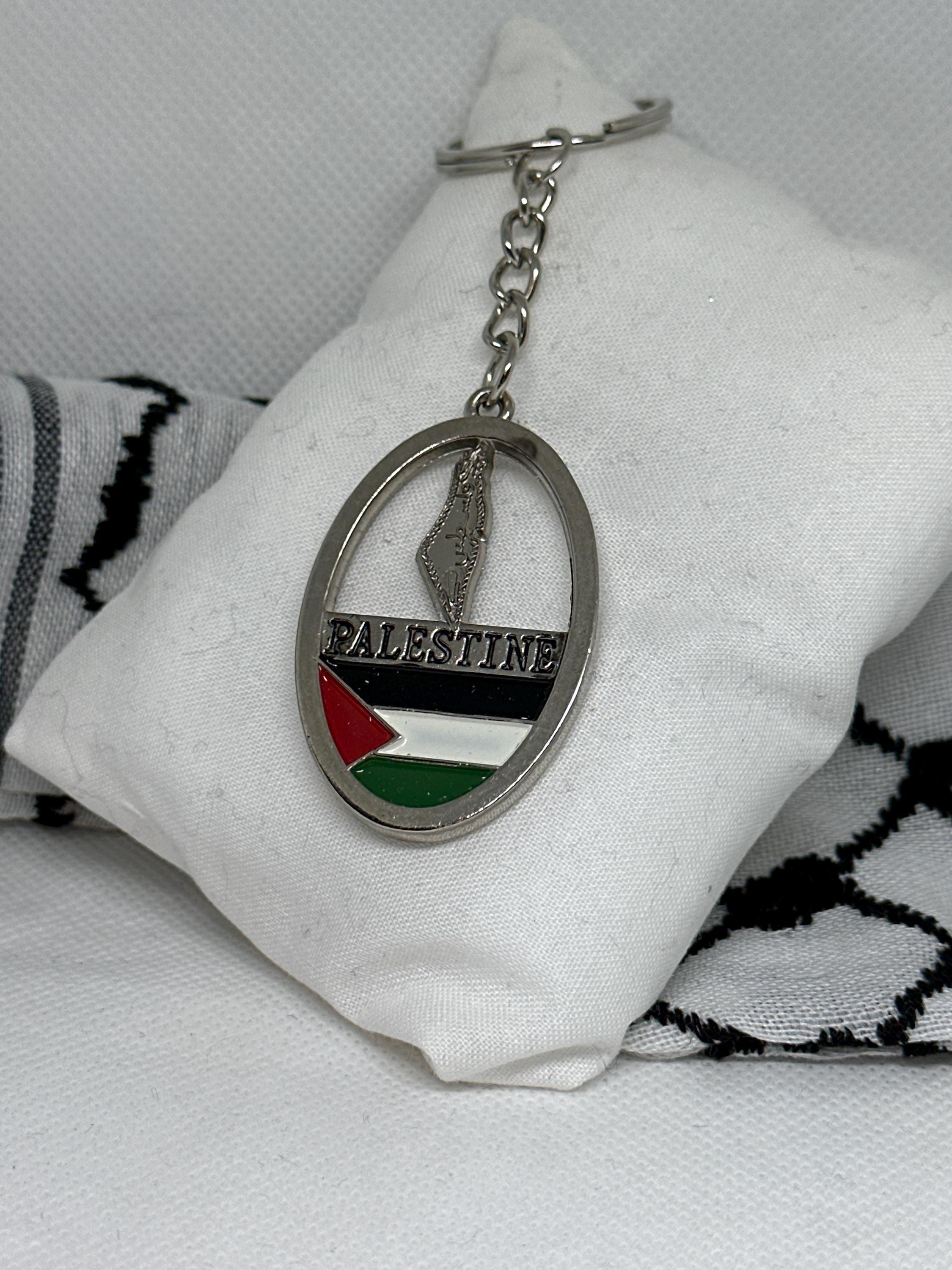 Mosque Keychain Palestinian Flag and Al Aqsa Mosque Silver Tone Finish Keychain - Etsy