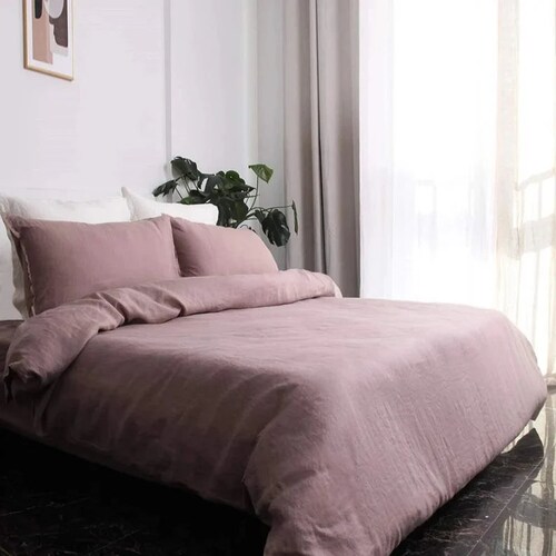 Handmade Purple Linen Duvet Cover Set, Solid Duvet Cover, 3 Pieces Linen Bedding Set, shops Comforter Cover, Linen Set with Coconut Button Closure