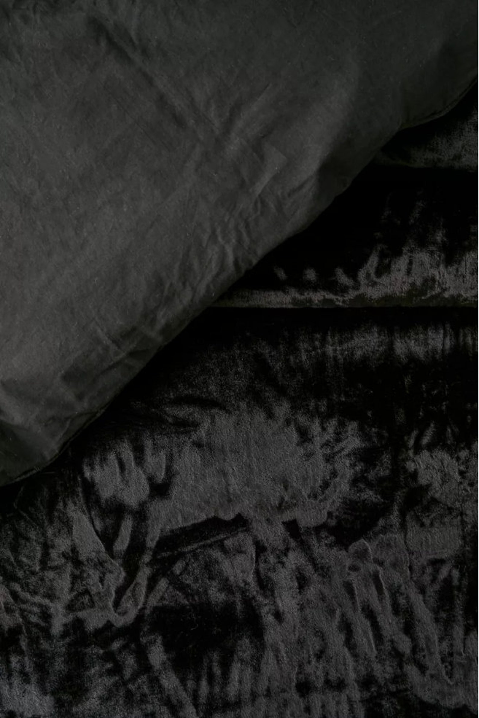 3 Pieces Black Velvet Duvet Cover Velvet Comfort Set Full Twin Etsy