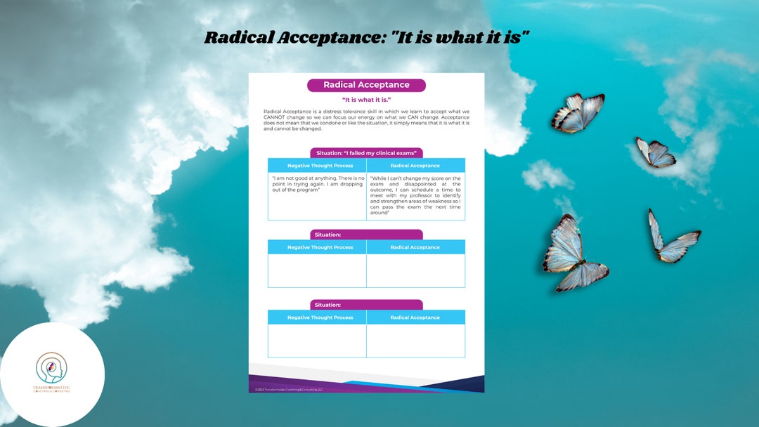 Radical Acceptance Worksheet Etsy