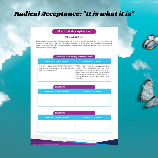 Radical Acceptance Worksheet Etsy