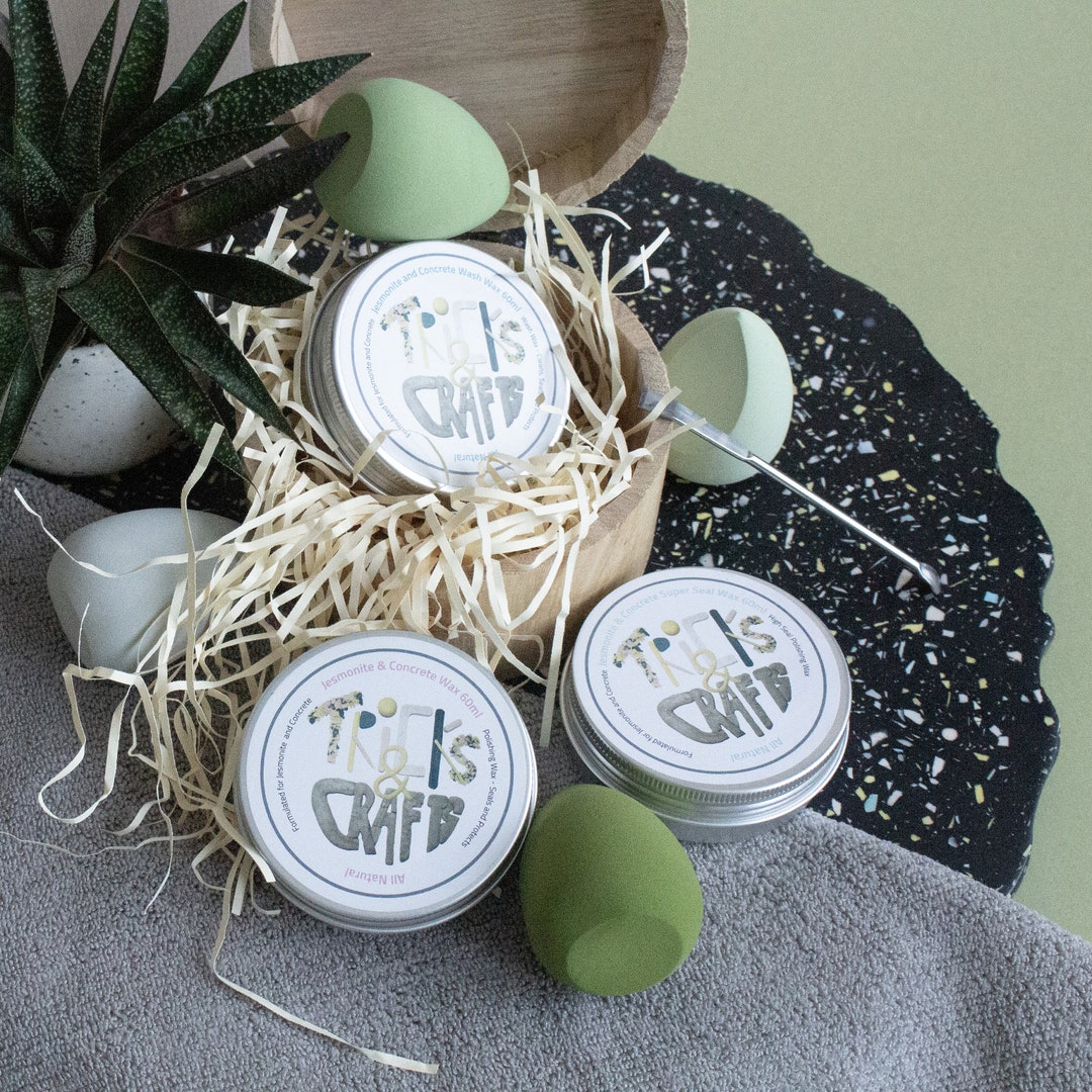 Handmade Jesmonite Concrete Sealer Wax Kit Ecofriendly Polishing