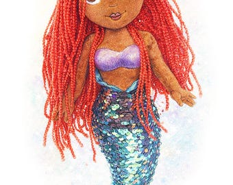 Soft Plush Mermaid Doll Inspired by Disney's The Little Mermaid Live Action Movie!  Unique and perfect gift for girls, kids, and Ariel fans!