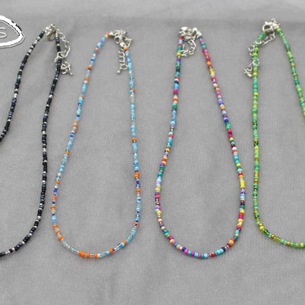Small Bead Necklace Etsy