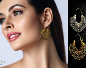 Bohemian Earrings | Turkish Afghan Jewellery | Ethnic Earrings | Mandala Hoop Earrings | Boho Jewelry | Boho Earrings | Festival earrings