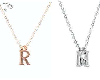 Custom Gifts | Custom Name Initial Necklace | Custom Alphabet Necklace | Personalize Necklace | Chain Choker Necklace | Minimalist Necklace