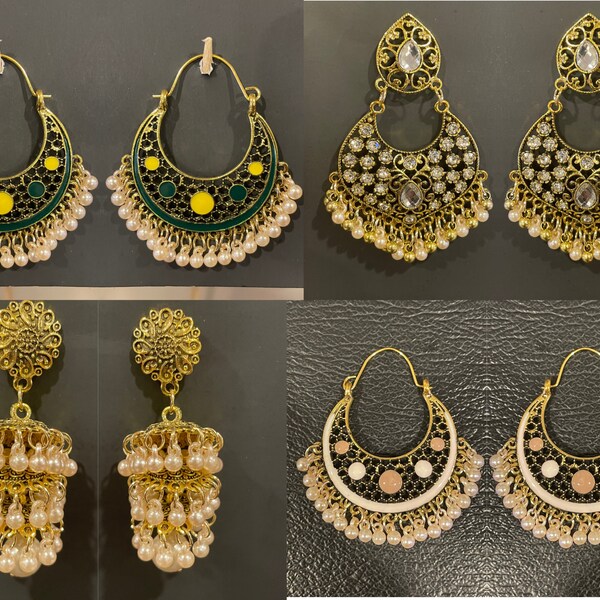 Indian Jhumka Bajirao Mastani | Pakistani Jewelry | Pakistani Bridal Earrings | Eid Jewelry | Bengali Drop Earrings | Afghan Drop Earrings