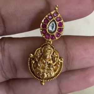 Lakshmi Haram With Earrings | Temple Traditional Necklace image 4