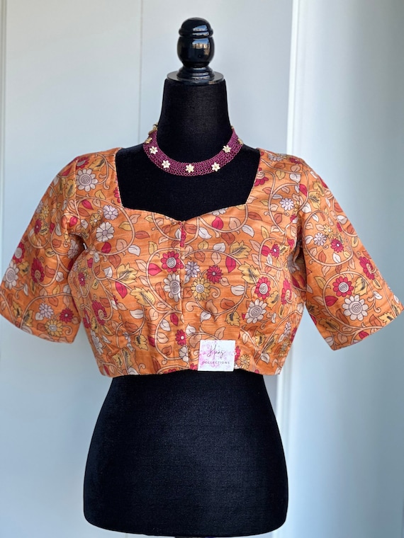 Kalamkari Printed Blouse | Saree Blouses in USA - Etsy