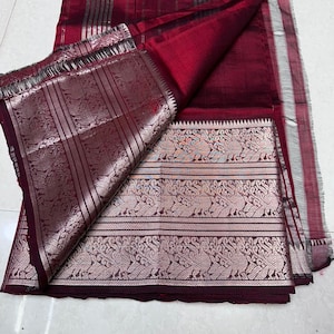 Big kanchi border mangalagiri saree | handloom managalgiri