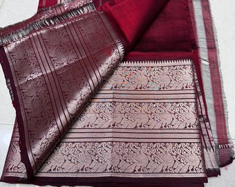 Big kanchi border mangalagiri saree | handloom managalgiri