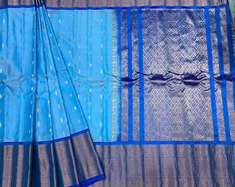 Big Border Pure Handloom Gadwal Pattu Saree | Indian Traditional Saree | Handloom Saree
