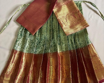 Traditional Ammavari Dress | Lehenga Skirt and Dupatta Set for Pooja