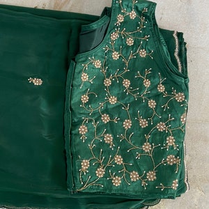 Satin embroidery fancy saree | Party wear saree | Sarees in USA image 6