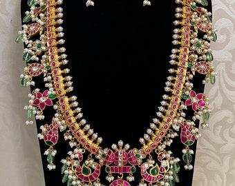 Jadau kundan guttapusalu long necklace | Guttapusalu long necklace | Bridal jewellery | Indian wedding jewellery