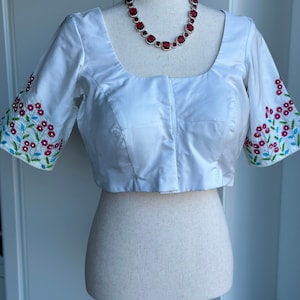 White embroidery saree blouse | Maggam work blouse | White color blouse