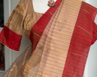 Chanderi Tissue Handloom Saree | Light Weight Saree