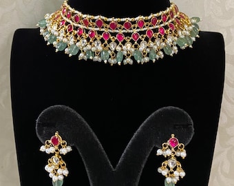 Jadau Kundan Choker Set | Indian Necklace In USA