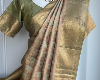 South Indian Kanjivaram Silk Saree | Kanjivaram Pattu Saree | Indian Traditional Saree | Bridal Saree