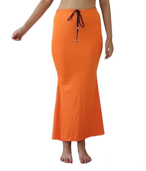 Orange Saree Shape Wear Saree Petticoat Stretchable Shapewear