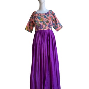 Pen kalamkari yoke dress | Custom dress | Designer dress | Party wear dress