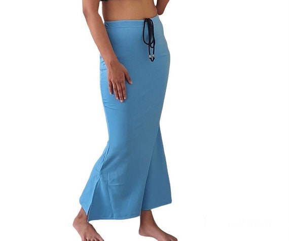 Light Blue Saree Shape Wear Saree Petticoat Stretchable Shapewear Saree  Inskirt 