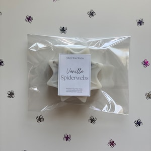 Large Vanilla Spiderweb All Natural Soy Wax Melts | Halloween Spider Web Shaped Premium Wax Melts