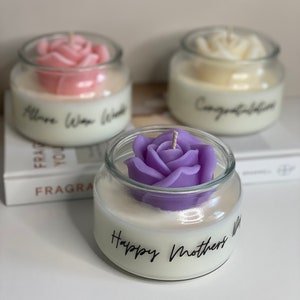 Rose Blossom Candle |Floral Rose Sculptural Candle Table Decor | Natural Soy Wax Flower Candles