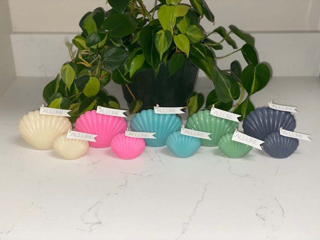 Seashell All Natural Soy Candles | Large & Mini Sculptural Candle Table ...