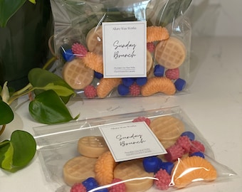 Sunday Brunch All Natural Soy Wax Melts | Waffle Raspberry Blueberry & Orange Fruit Premium Wax Melts
