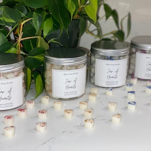 Jar of Hearts All Natural Soy Wax Melts | Mini Glitter Heart Shaped  Premium Wax Melts