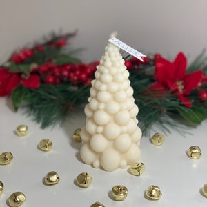 Bubble kerstboomkaars | Kerstbal Kerstboom Alle natuurlijke sojawaskaars