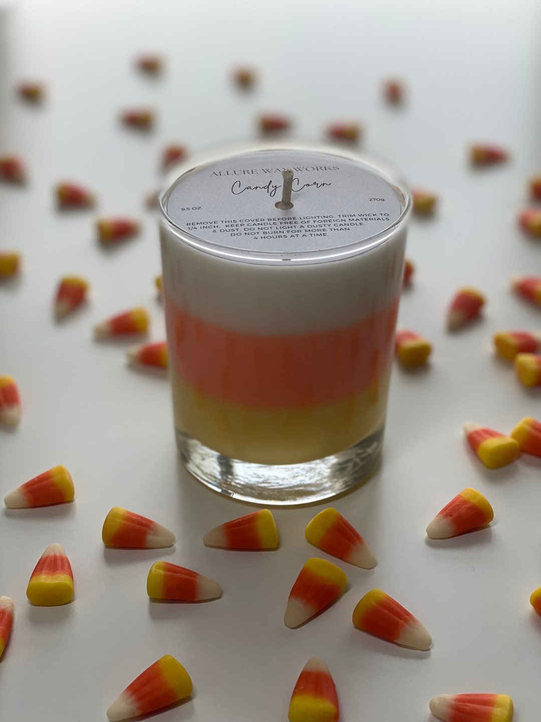 Candy Corn Container Candle All Natural Soy Candle Spooky Season