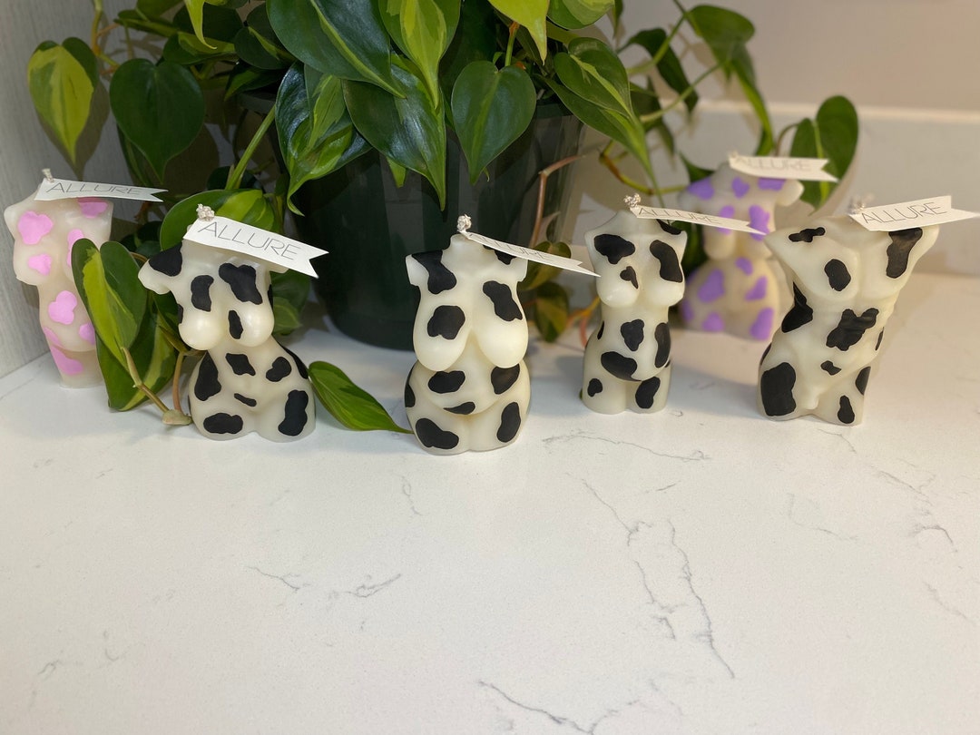 Hand Painted Cow Print Goddess Body Candle Woman Torso - Etsy Canada