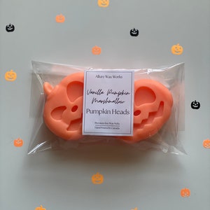 Grote vanille pompoen marshmallow pompoen hoofd alle natuurlijke soja wax smelt | Halloween Jack O'lantern vormige Premium Wax Melts