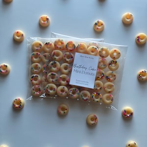 Birthday Cake Mini Donuts All Natural Soy Wax Melts | Birthday Cake Scented Premium Food Shaped Wax Melts