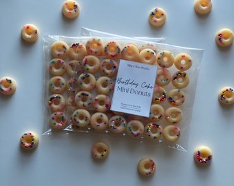Birthday Cake Mini Donuts All Natural Soy Wax Melts | Birthday Cake Scented Premium Food Shaped Wax Melts