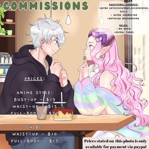 Cheap Anime Character Commission | Custom Affordable Manga Character | Novel Cover | Chibi | D&D | Art | Fanart | OC | Avatar | pfp |Digital