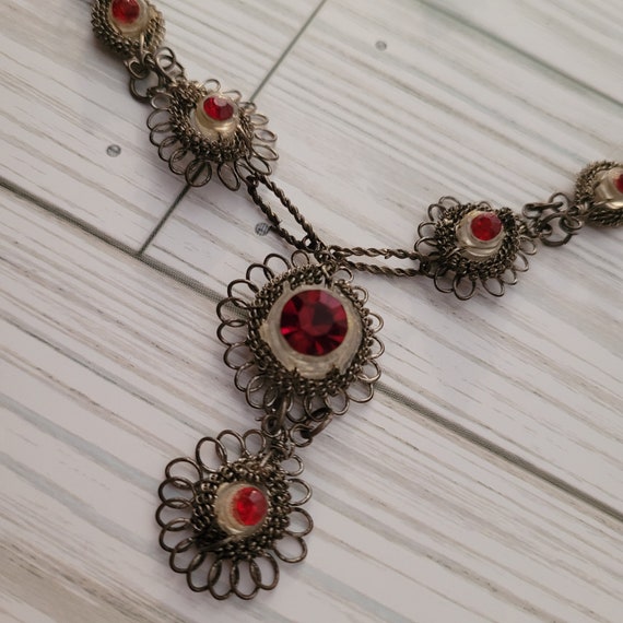 Vintage Handmade Art Deco Inspired Wire Jewelry S… - image 4