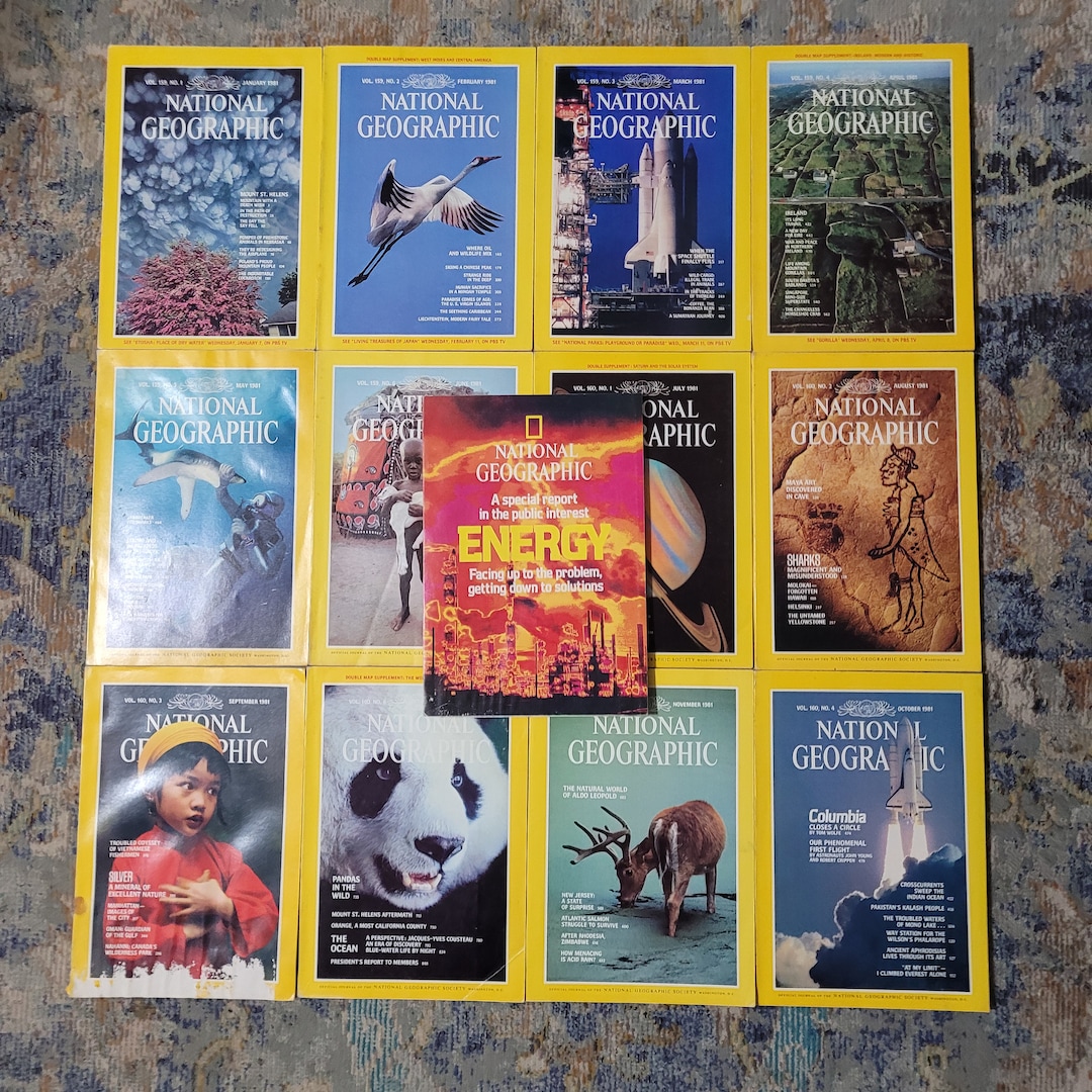 1981 National Geographic Magazine Collection 1980's Vintage Nat Geo ...