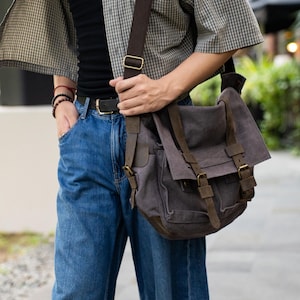 High Quality Canvas Messenger Bag, Canvas Crossbody Bag, Men Canvas Bag, Large Tote Bag, Work Bag, School Bag, Sling Bag, Tote Bag