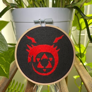 Fullmetal Alchemist Ouroboros Seal Hand Embroidered Hoop Art