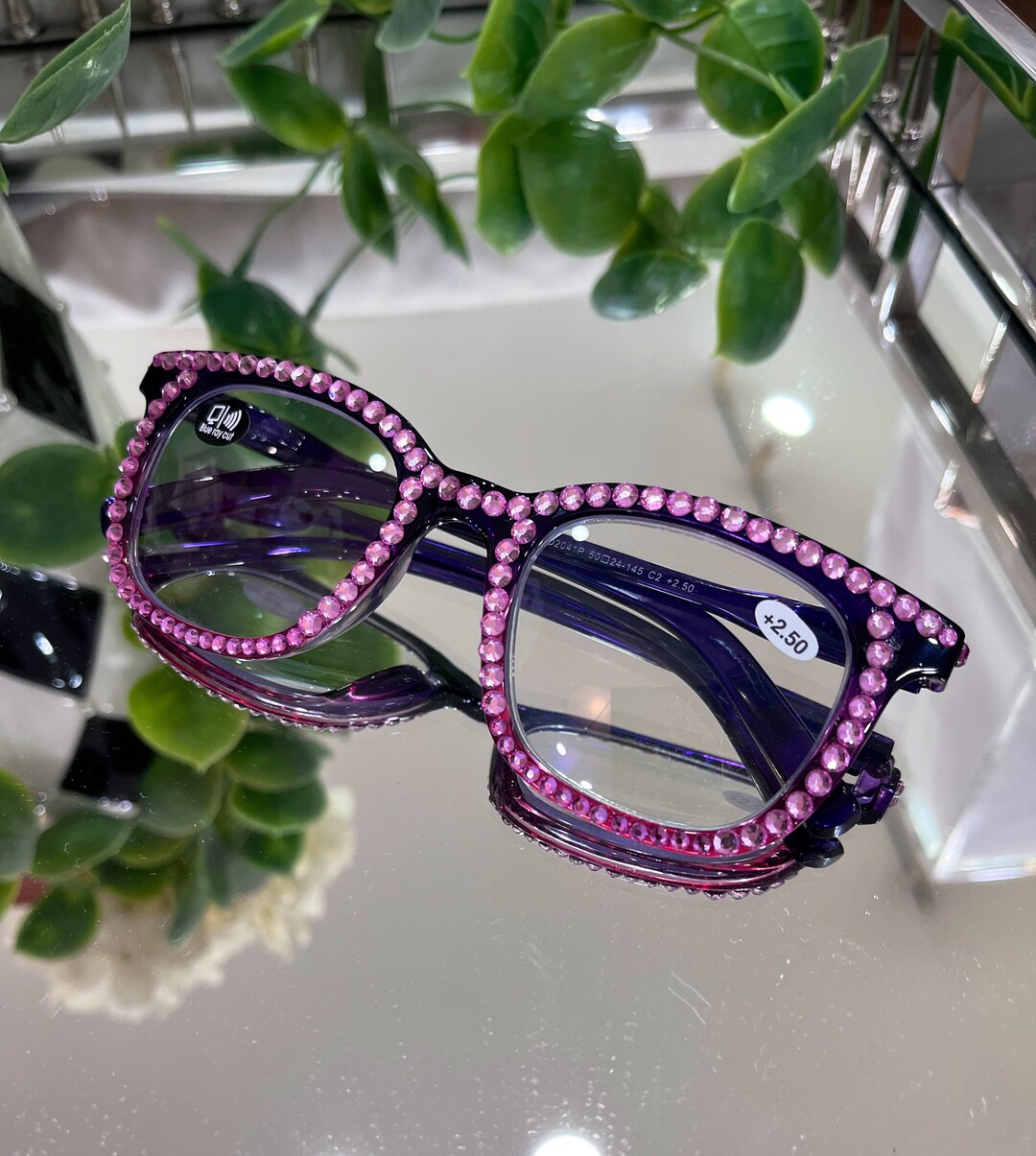 Sweet Pink Rhinestone Reading Glasses Etsy