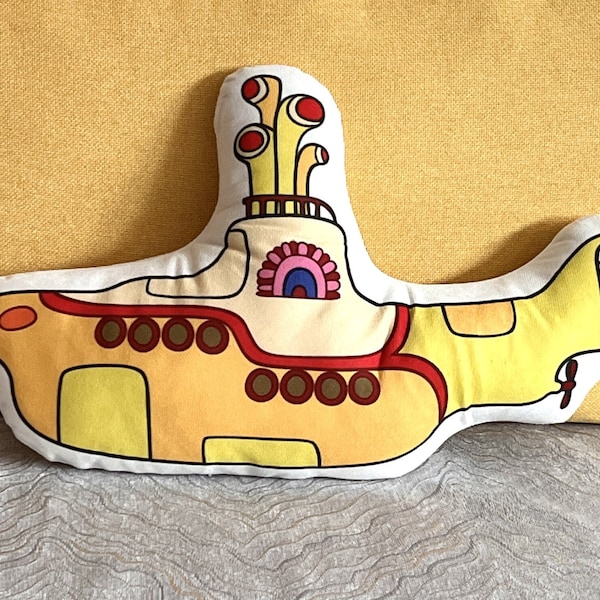 Yellow Submarine Decorative Pillow, British Classic Rock Band Music Gift Decor Throw Pillow Decorative Pillow Christmas Gift Decor