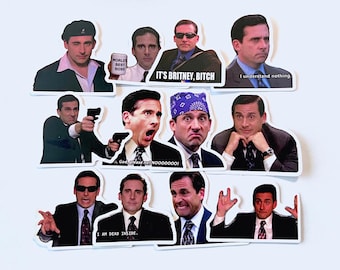 Michael Scott Meme Sticker, 12pcs Waterproof The Office Stickers Laptop Stickers Water Bottle Stickers, Office Fan Gift