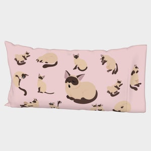 Cute Cat Pillowcase | Pink Sleepy Meow | Cute Home Decor | Cat Lover Gift | Adopt a Pet